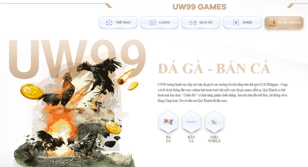 Giới thiệu UW99 cung cấp kho game cược đa dạng
